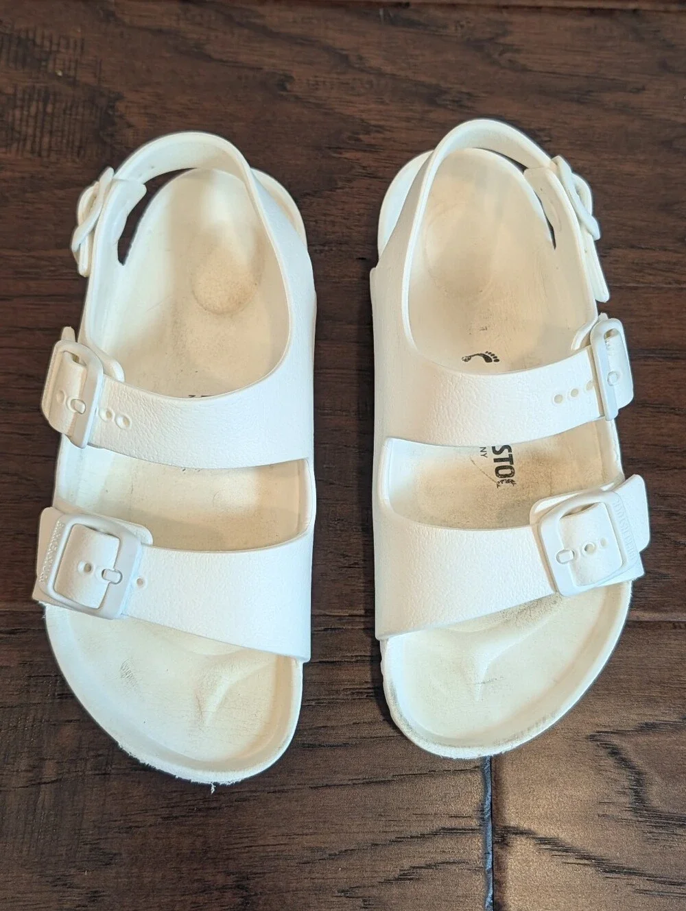 BIRKENSTOCK Kids' White Two-Strap Sandals Size 13